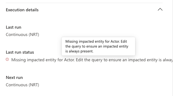 NRT rule fail on empty entity mapping