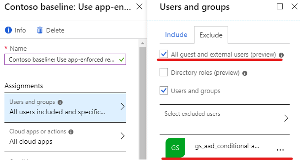 Conditional Access Exclusions