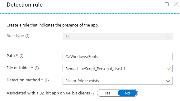 Intune install font