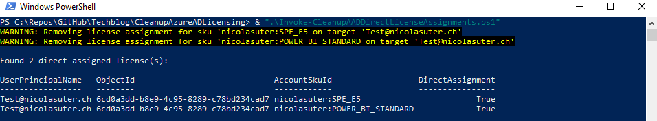 Remove Azure AD direct License Assignments with PowerShell Script