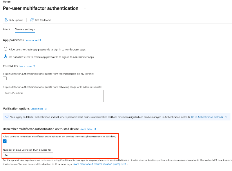 Remember MFA on trusted devices